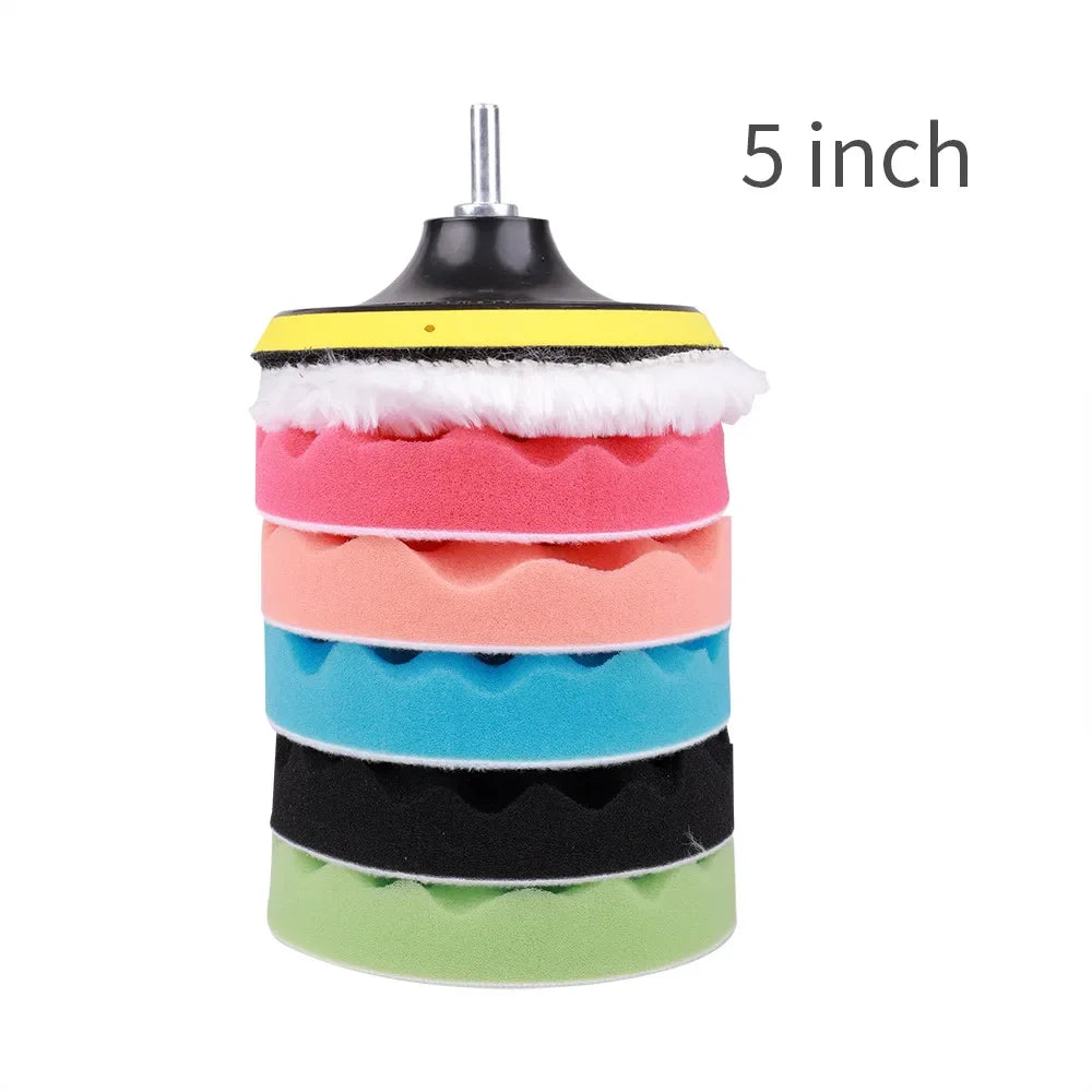 8Pcs 3/5/7 Inch Car Polishing Kit | Self-Adhesive Buffing and Waxing Pad Set with Dri lifestyle view