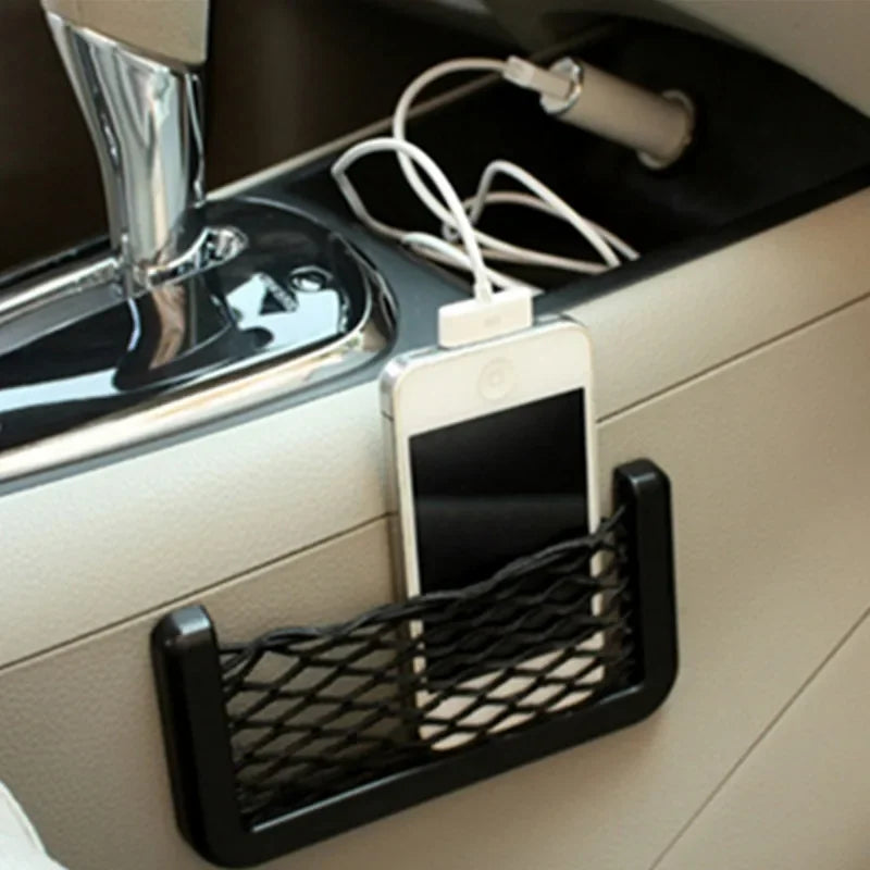Car Organizer Storage Bag Net Pocket Phone Holder