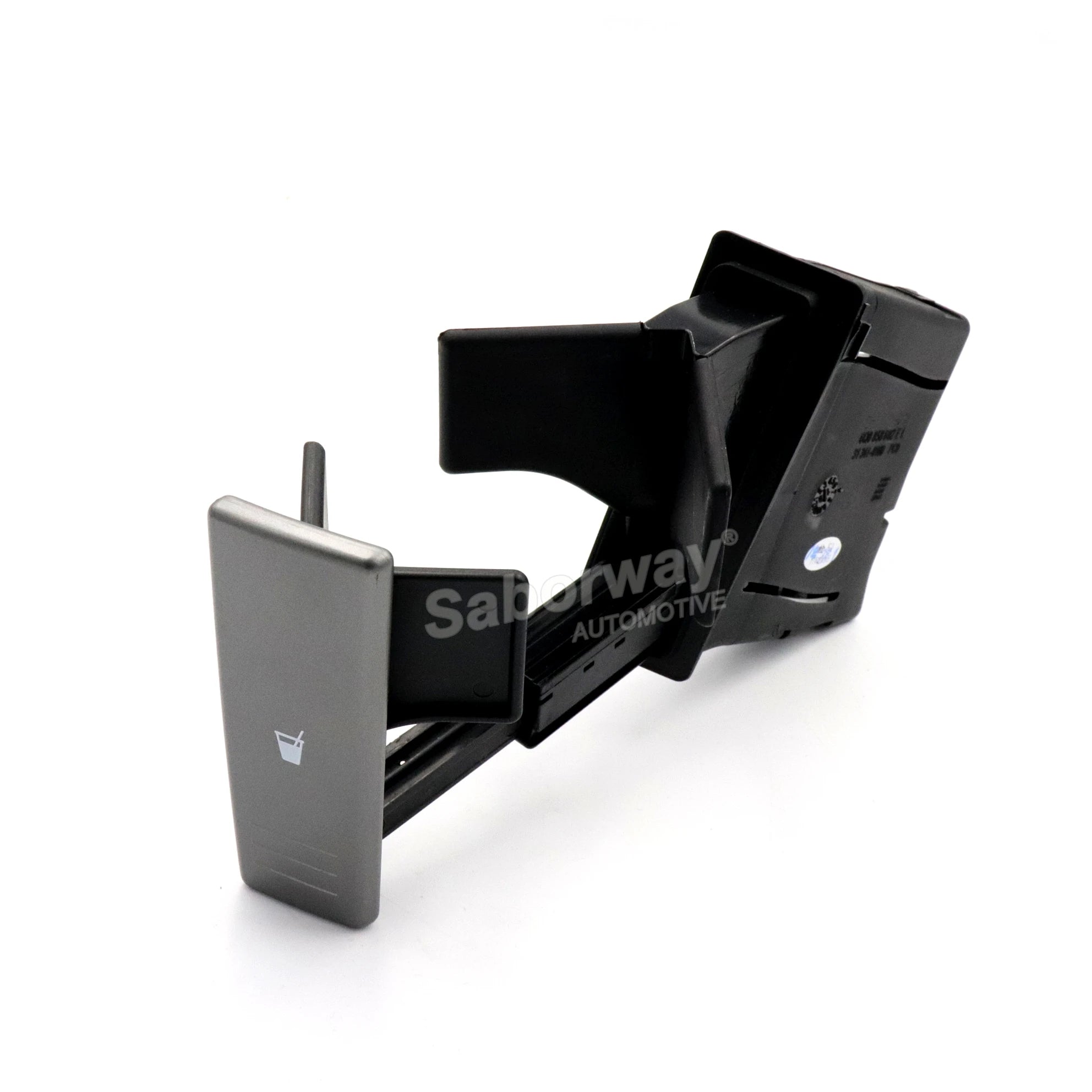 Saborway Front Cup Holder Drink Holder for VW Polo 9N 9N3 2002-2010 | Black Dark Silve close-up view