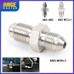 Stainless Steel Double Headed Thread Brake Fittings Adapter | AN3 Male to M10x1 / M12x1