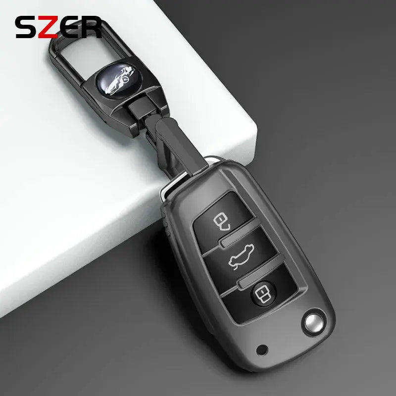 New TPU Car Flip Key Cover Case Fob For Audi A1 A3 8P A4 A5 A6 C7 A7 S3 S7 S8 R8 Q2 Q3 Q5 Q7 Q8 SQ5