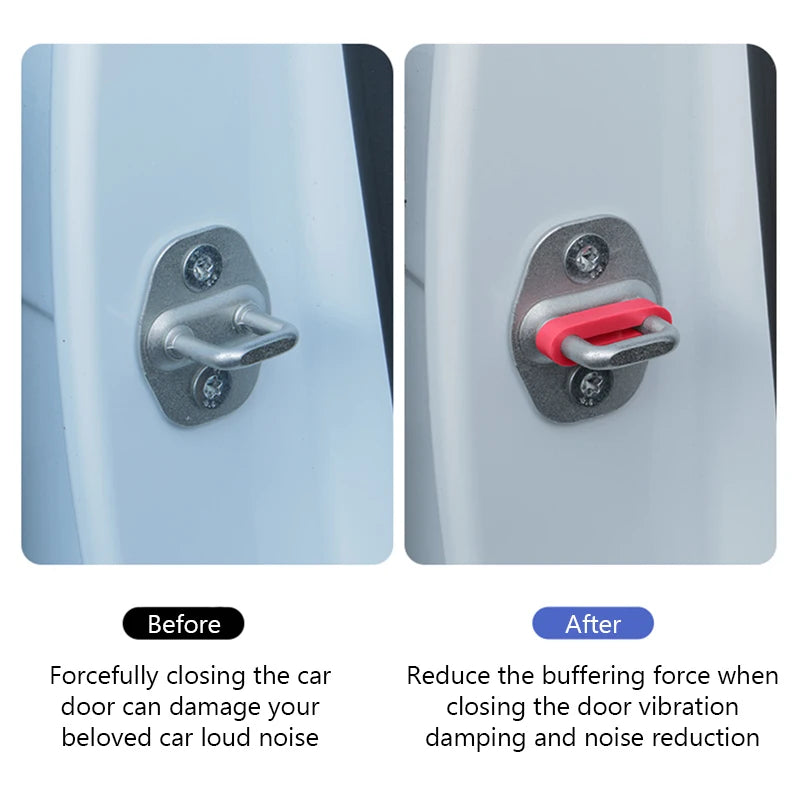 1/4pcs Car Door Shock Absorber Universal Car Door Buckle Soundproof Deadener Damper C lifestyle view