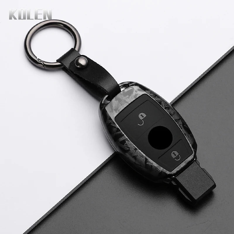 ABS Carbon Fiber Style Car Key Case Cover For Mercedes Benz A B C E Class GLS GLA GLK GLC CLS CLA AMG W204 W205 W212 W463 W176