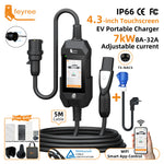 feyree 4.3 Inch Touch Screen Portable EV Charger | 7kW 32A Smart WiFi for Tesla lifestyle view