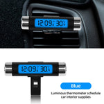 Car Digital LCD Clock and Temperature Display with Blue Backlight | Car Dashboard The alternate view