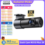70mai M310 Plus 2K 1440P Dash Cam 143°FOV f/1.55 Large Aperture Smart Voice Control 24H Parking Guar