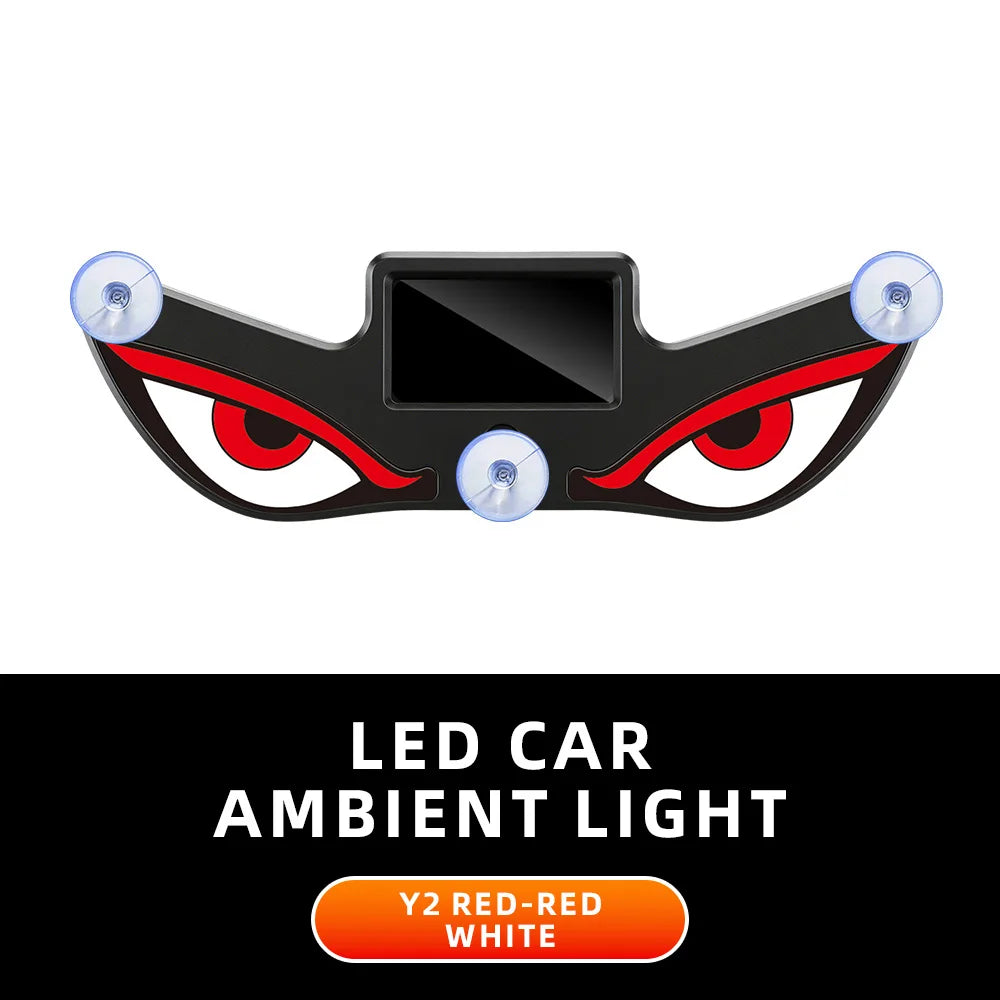 Solar Powered Car Neon Light Wireless Cool DEMON EYE Led Ambient Light Suction Cup USB R detail view