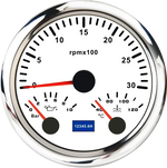 MH 85mm 3-in-1 Gauge Tachometer Water Temp Oil Pressure | 12V Car Boat 8000RPM 7 Colo lifestyle view