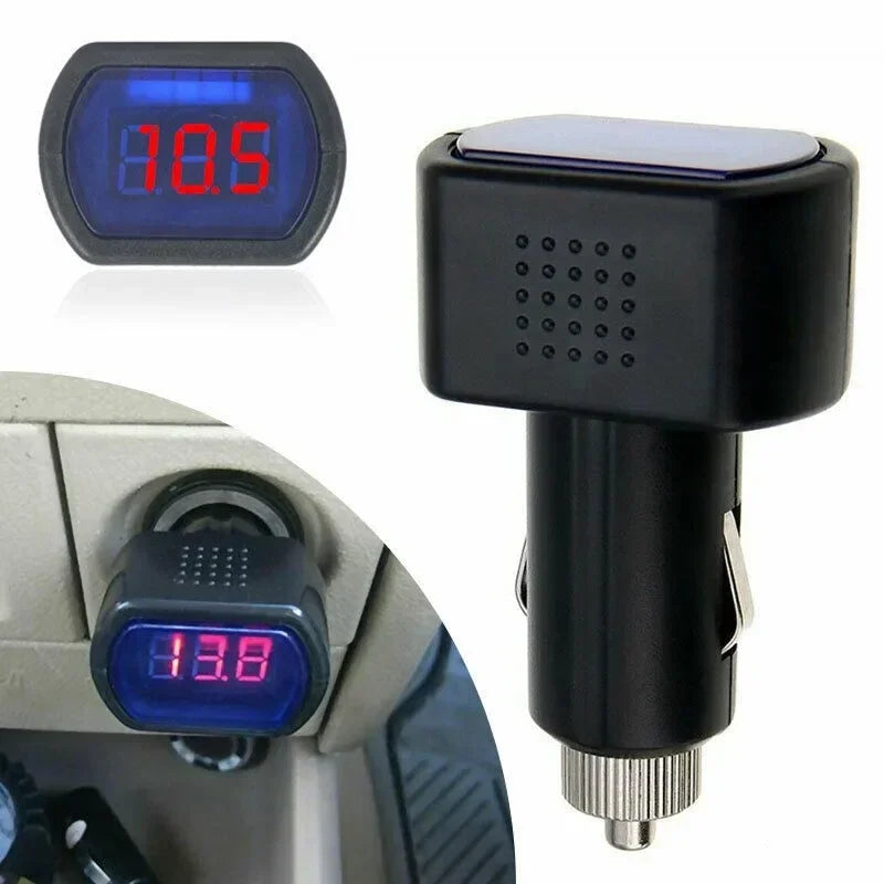 Car Battery Voltage Meter Universal 12V-24V Digital LED Auto Car Voltmeter Cigarette Lighter Volt Vo