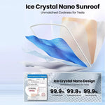 2PCS For Tesla Model 3/Y/3 Highland/Y Juniper Ice Cloth Buckle Shades for Glass Roof Front & Rear Sunroof Skylight Sunshade