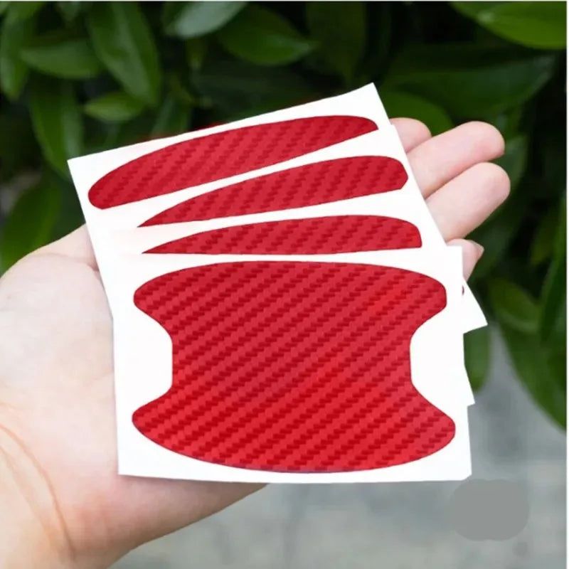 4 Pieces of Car Door Handle Protective Film, Carbon Fiber Stickers, Scratch Resistant lifestyle view