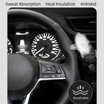 Hand-Sewn Suede Car Steering Wheel Cover A-class E-Class GLA GLC W205 C63 Car Interior A detail view