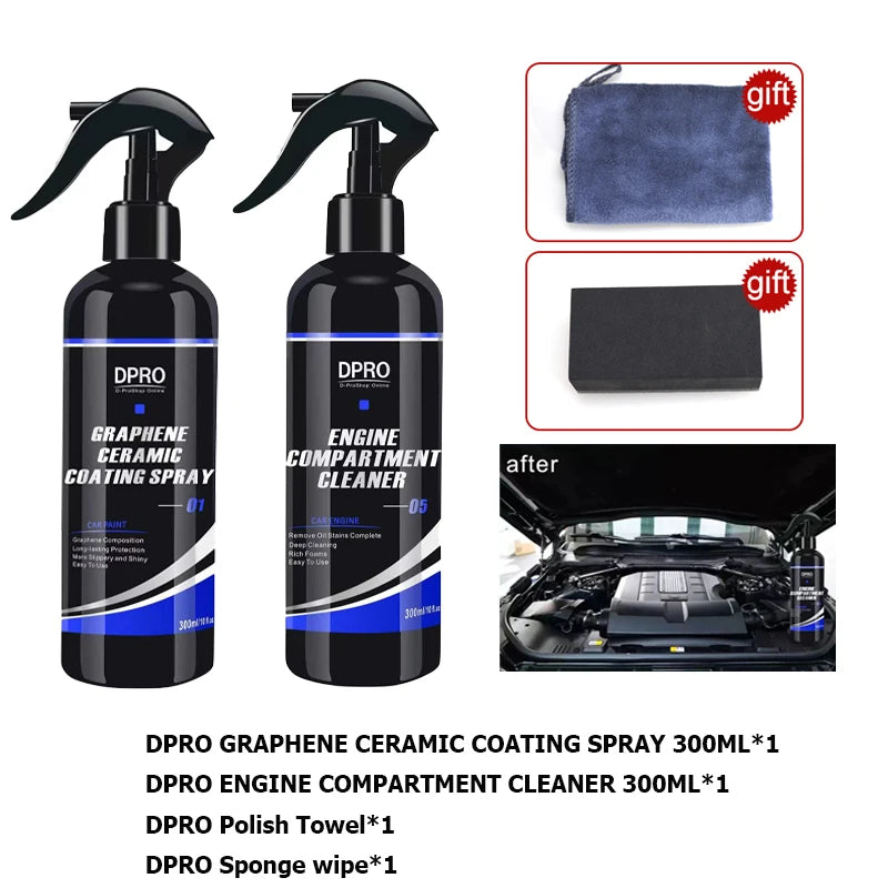 Dpro Graphene Ceramic Car Coating Spray Liquid Glass Waterproof Nano Car Ceramic Hydrophobic Auto Paint Care Car Detailing VM-01