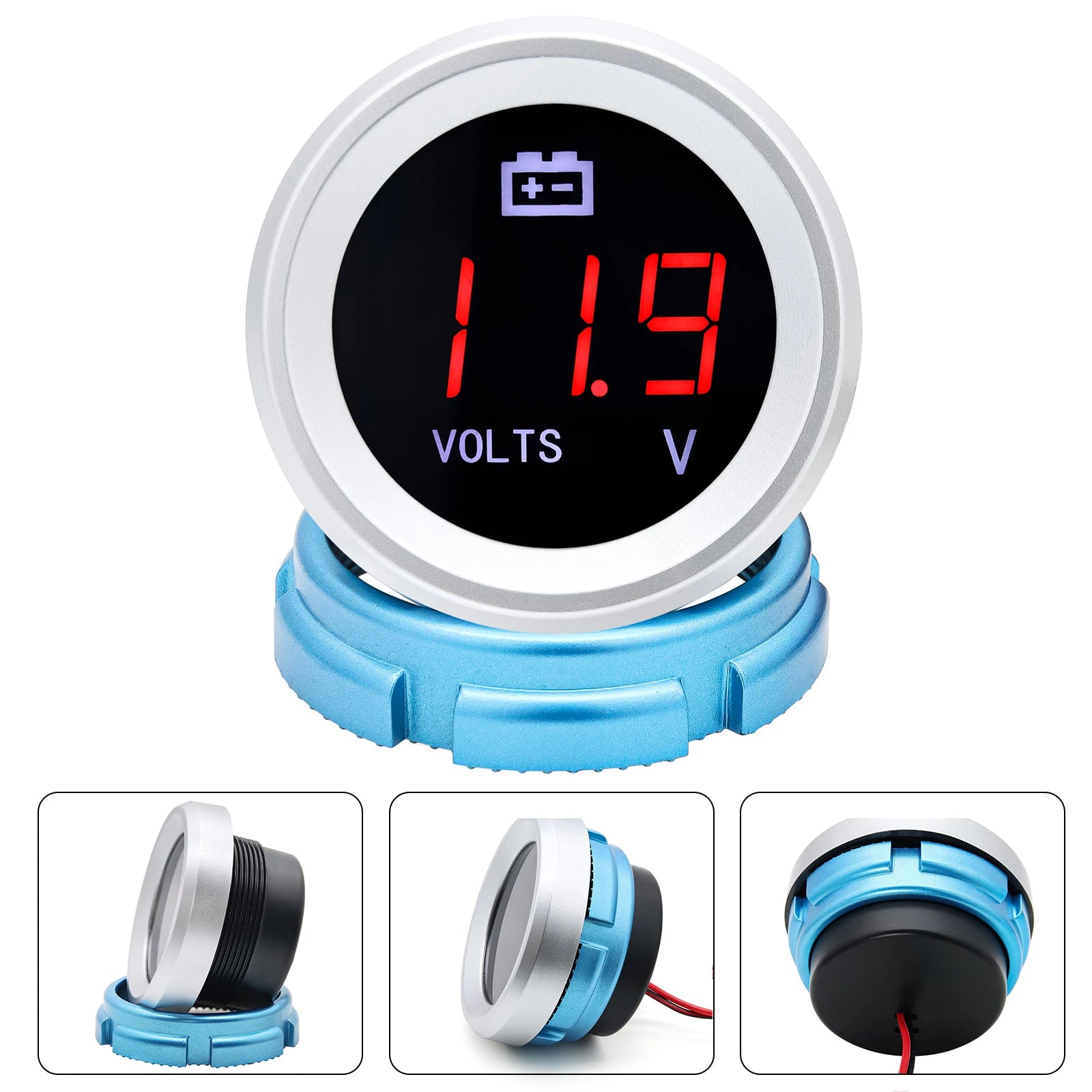 AD 52mm Water Temperature Gauge with Warning Alarm 0-120℃ Water Temp Meter + 1/8NPT Sensor Voltage for Marine Boat Car Truck