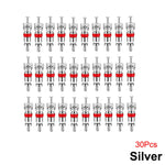 Schrader Tire Valve Core | Universal Replacement Stems for Automotive, RV, ATV, and AC close-up view