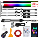 KEVANLY 10-in-1 RGB Car Ambient Light Kit | USB & APP Control, Footwell Atmosphere Lamps detail view