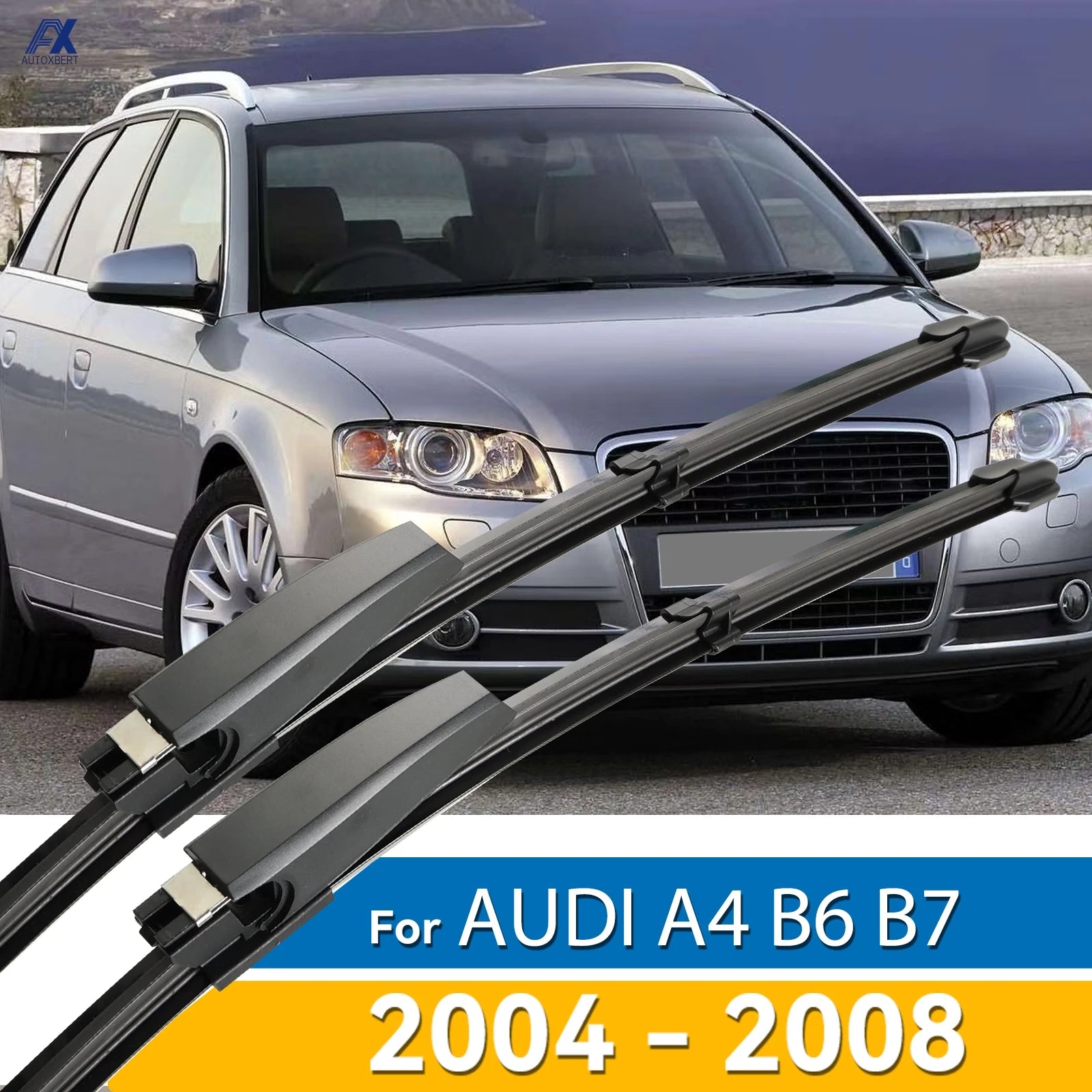 For Audi A4 (B7) S4 RS4 A6 (C5) S6 RS6 22"+22" 2004 - 2008 Wiper Blade Windshield Windscreen Window Wash LHD Auto Accessories