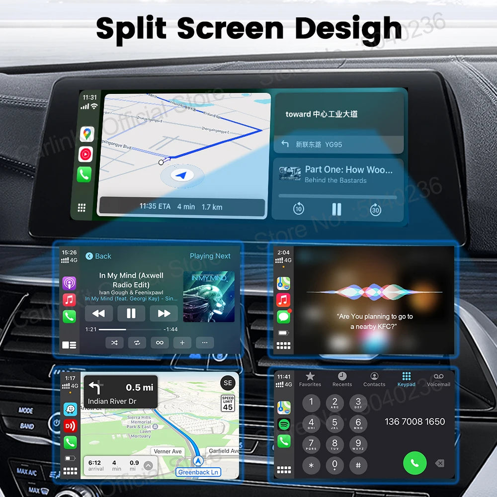 CarlinKit 5.0 Wireless Adapter Mini Ultra Wireless Android Auto & CarPlay USB Dongle For detail view