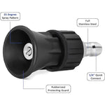 25/40 Degree Pressure Washer Nozzle Tips | Stainless Steel Spray Nozzle with Rubber Guar detail view