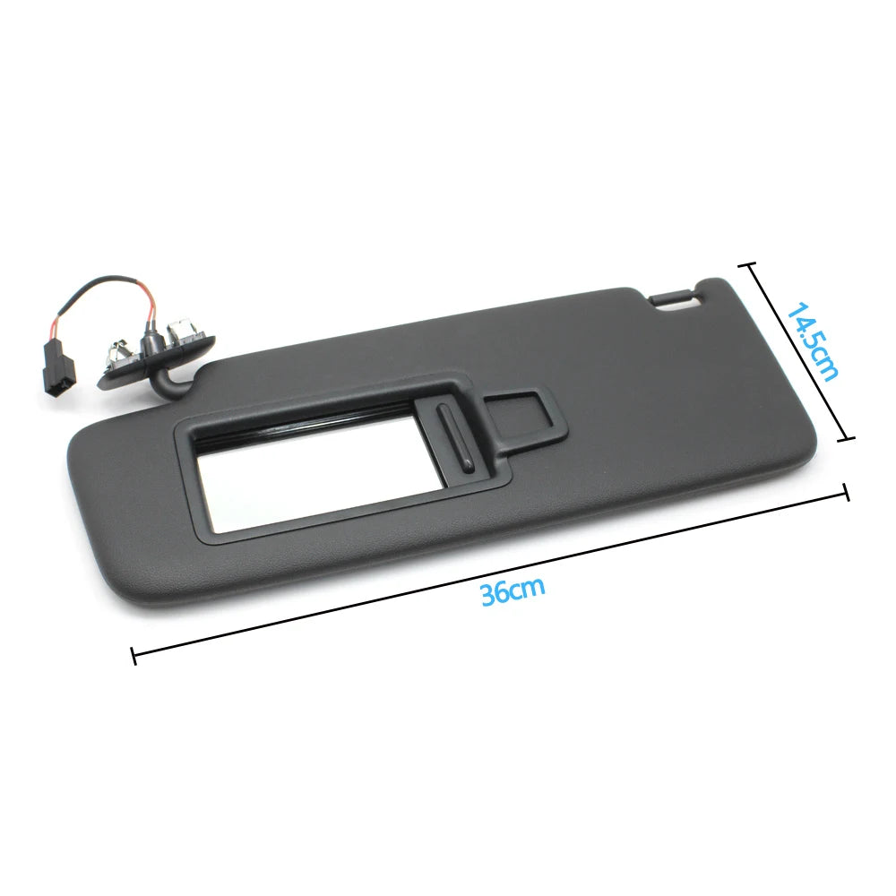 LHD Black Car Left Right Sun Shade Visor Panel Makeup Cosmetic Mirror Cover For Porsche Macan 2014-2024 95B857551 95B857552