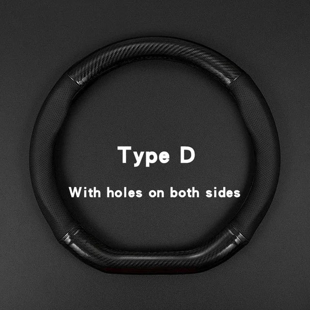 Universal Car Steering Wheel Cover Carbon Fiber Leather Three-dimensional Anti Slip, Tim detail view