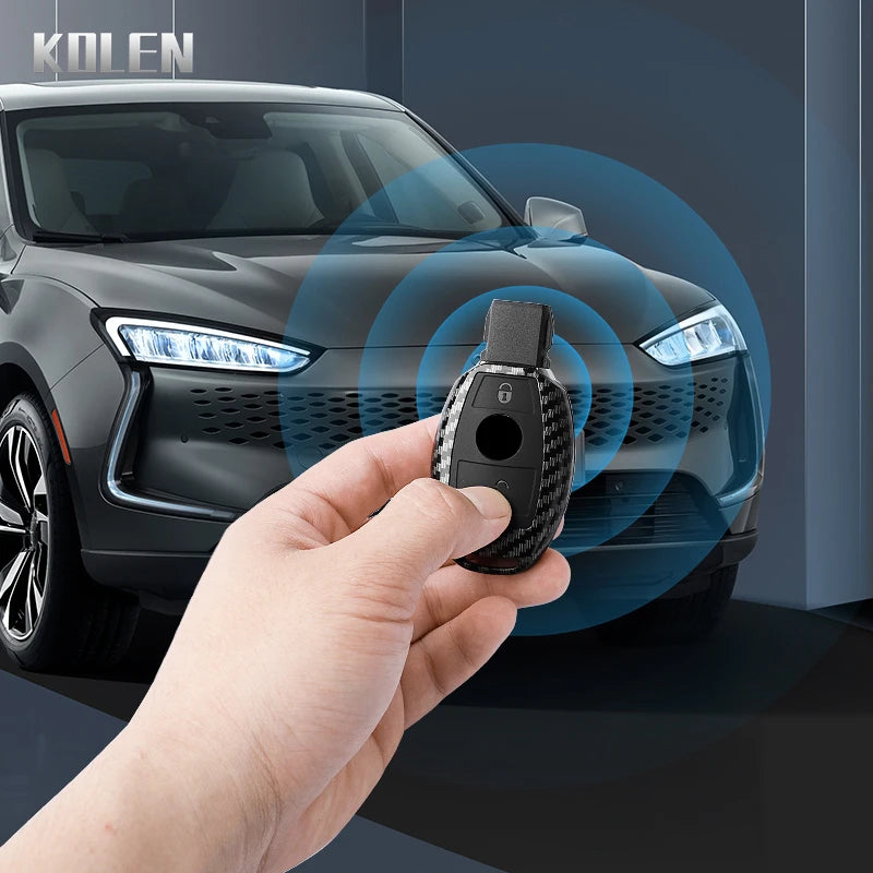 ABS Carbon Fiber Style Car Key Case Cover For Mercedes Benz A B C E Class GLS GLA GLK GLC CLS CLA AMG W204 W205 W212 W463 W176