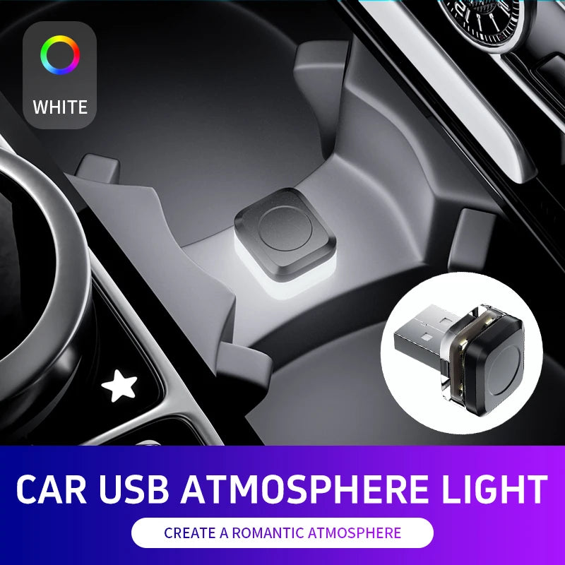 Car USB LED Ambient Light 5V Atmosphere Lamp close-up view
