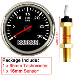 3000RPM Tachometer 85mm with Sensor | Diesel Engine Marine Boat Car RPM Gauge Hour Meter detail view