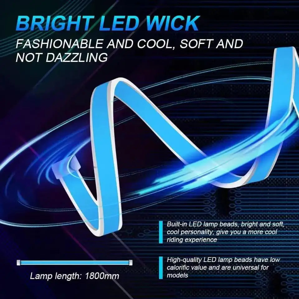 1pc Dynamic meteor Led Car Hood Lights Strip Universal Engine Hood Guide Decorative Li close-up view