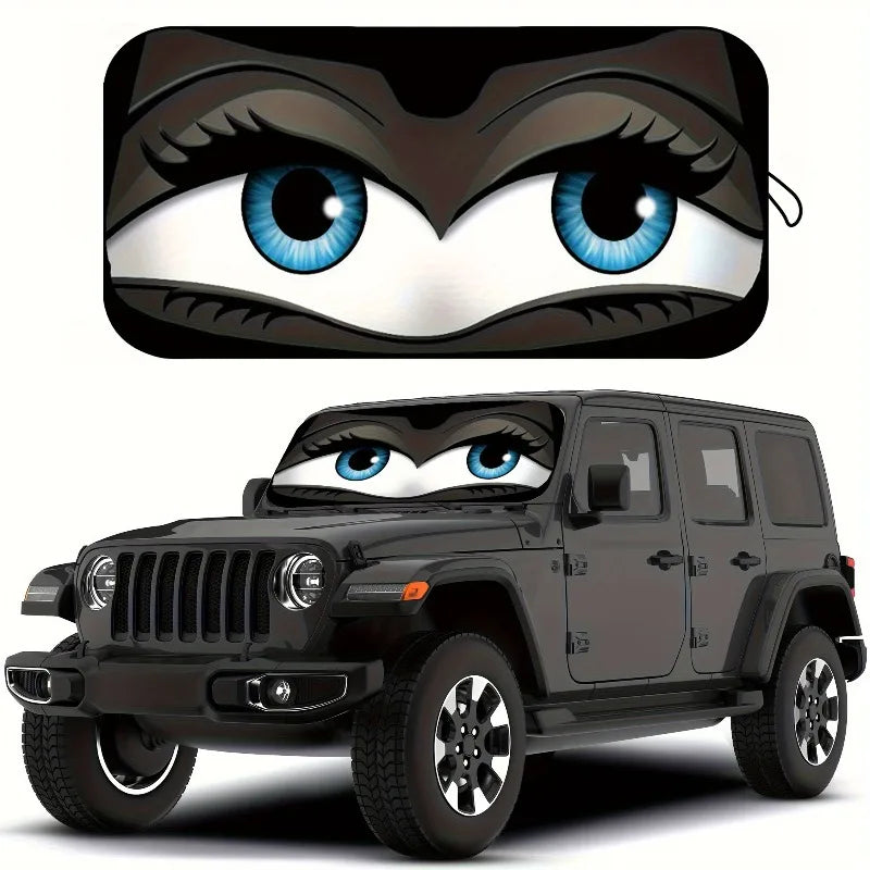 Cartoon Folding Car Sunshade Windshield Protector | UV and Heat Protection for Vehicl alternate view