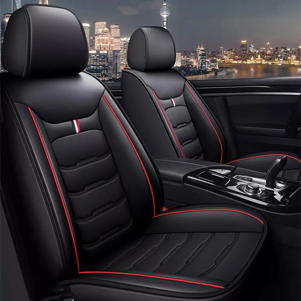 2PCS Car Seat Cover Premium PU Leather Front Seat Cushion Four Season Universal for Most Car SUV Car Interior Seat Protection Cover