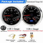 Custom 2 Gauges Set With Sensors Kit | 85mm 3-in-1 GPS Speedometer, Fuel, Tachometer, alternate view