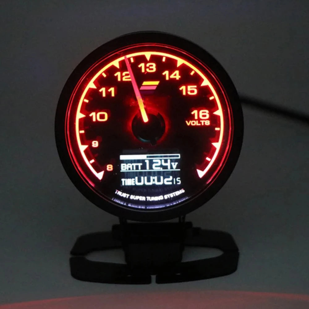 62mm GReddi LCD Digital Display Car Gauge | Oil Pressure, Temperature, Voltmeter & Boost detail view
