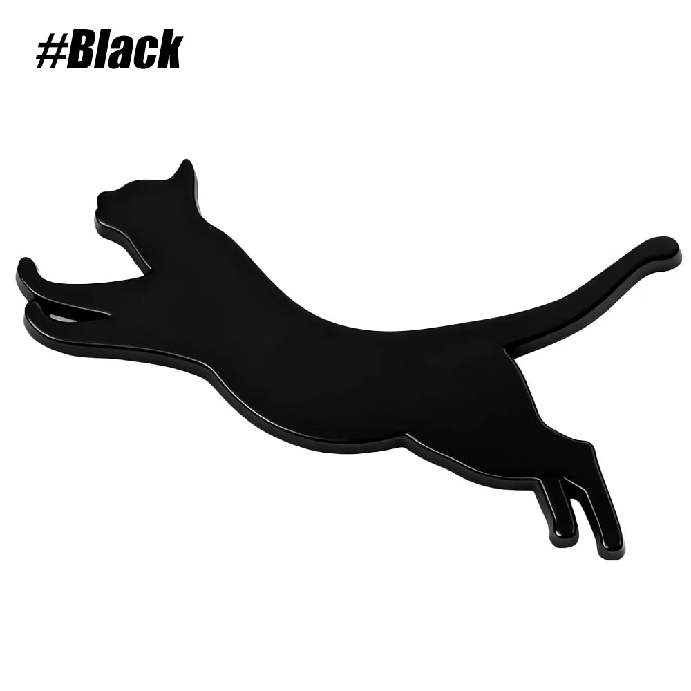 Cat Car Stickers Metal Emblem Decals | 3D Zinc Alloy for Vehicle Laptop Fridge detail view