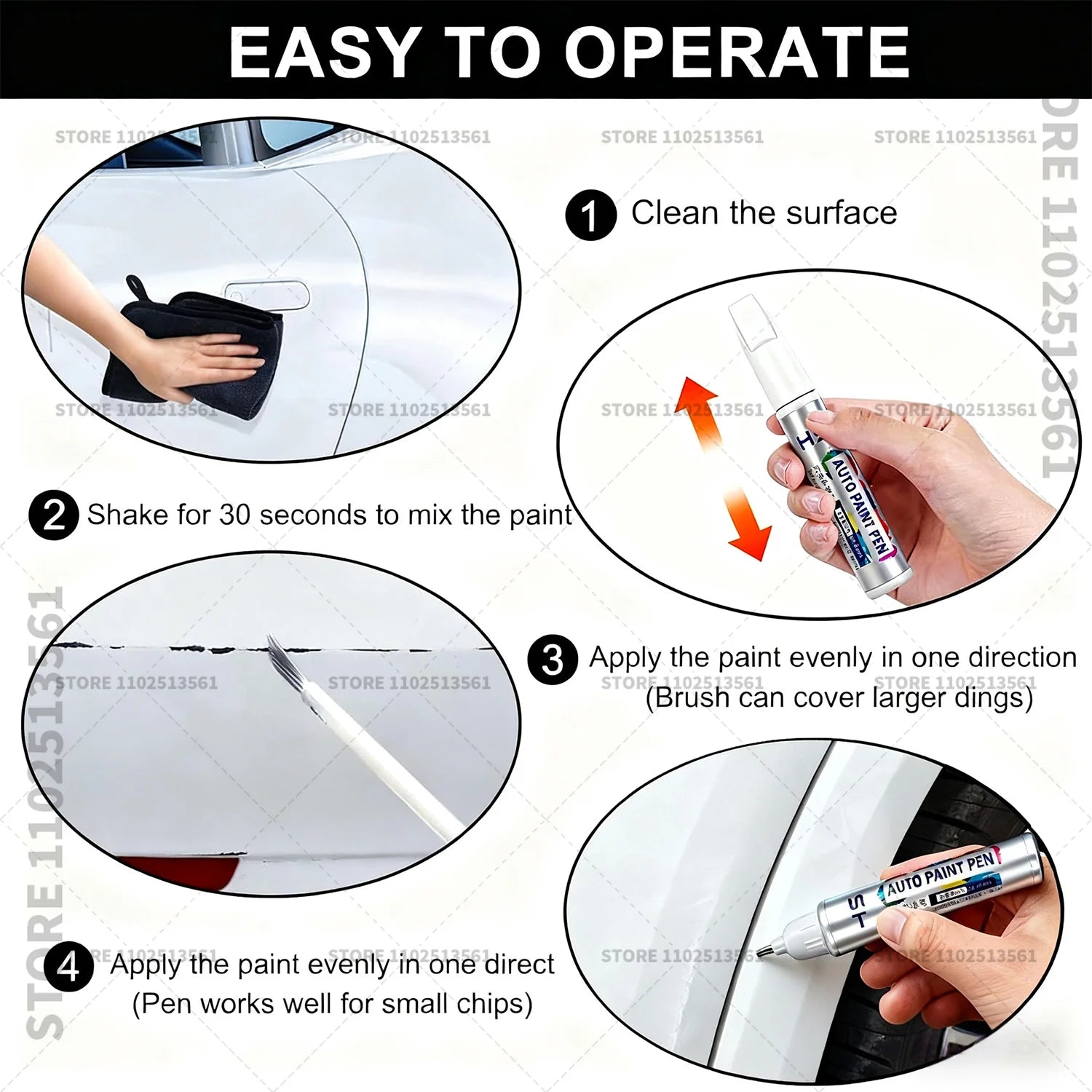 Tesla Model 3 Y X S Scratch Repair Paint Pen | Pearl White & Deepsea Blue Touch Up lifestyle view