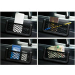 3pcs Universal Car Organizer Mesh Storage Bag | Seat Side Net Pocket for Phone and Sun close-up view