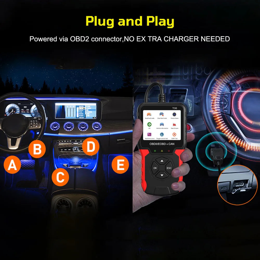 Car Diagnostic Tools OBD2 Scanner Code Reader Battery Tester OBD II Repair Tools Read lifestyle view