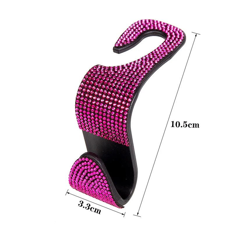 Rhinestone Car Seat Back Hook Universal Headrest Hanger additional angle