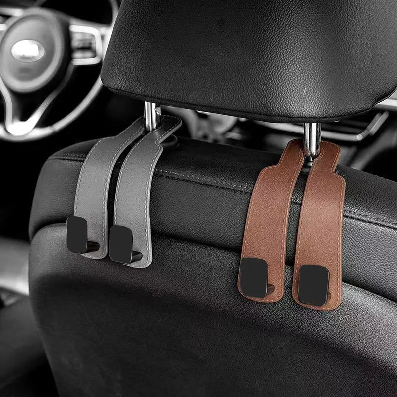 Car Headrest Hooks Hanger for Bags Seat Back Organizer Holder Clips Auto Fastener Hook close-up view