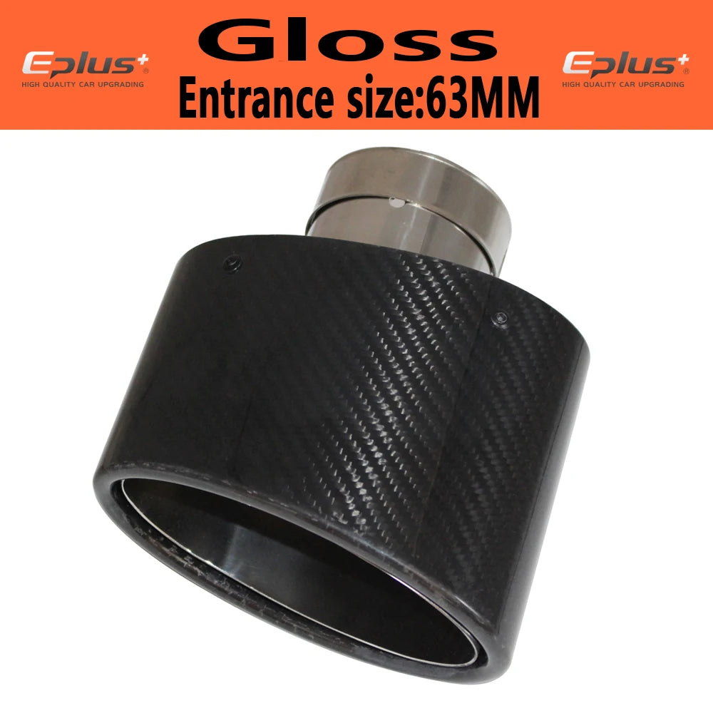 Oval Gloss Carbon Fiber Universal Car Muffler Tip Exhaust Pipe Nozzle Decoration | Stain detail view