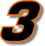 Car Sticker Exterior Accessories Car Custom Race Number Square Font Black with Orange Border Sticker Graphic