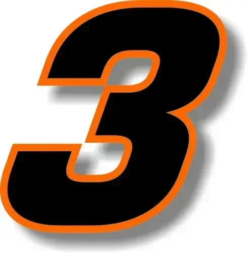 Car Sticker Exterior Accessories Car Custom Race Number Square Font Black with Orange Border Sticker Graphic
