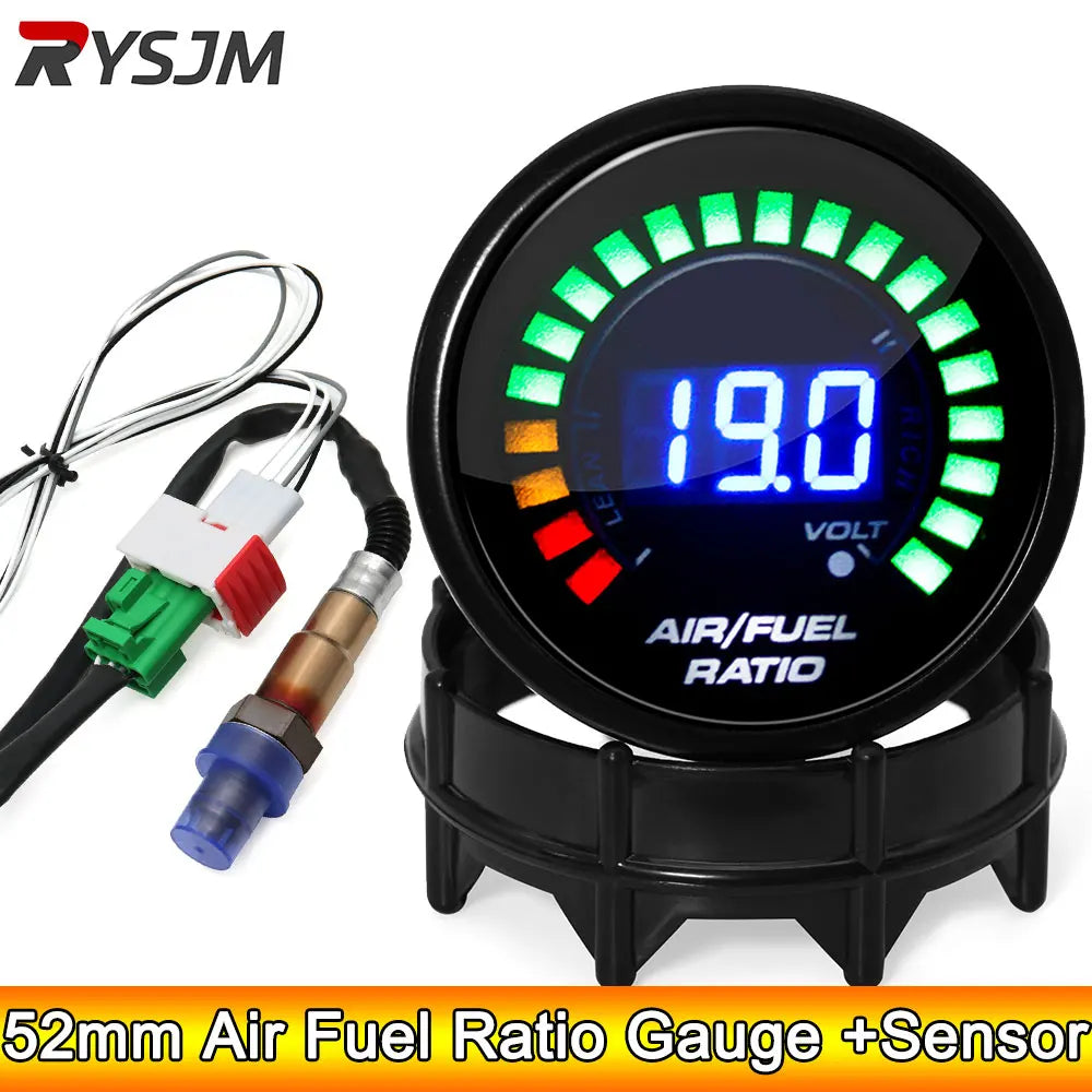 ADQ Digital 52mm Air Fuel Ratio Gauge LED Digital Display With Narrowband O2 Oxygen Sensor 06J906262AA for Gasoline Car 12V