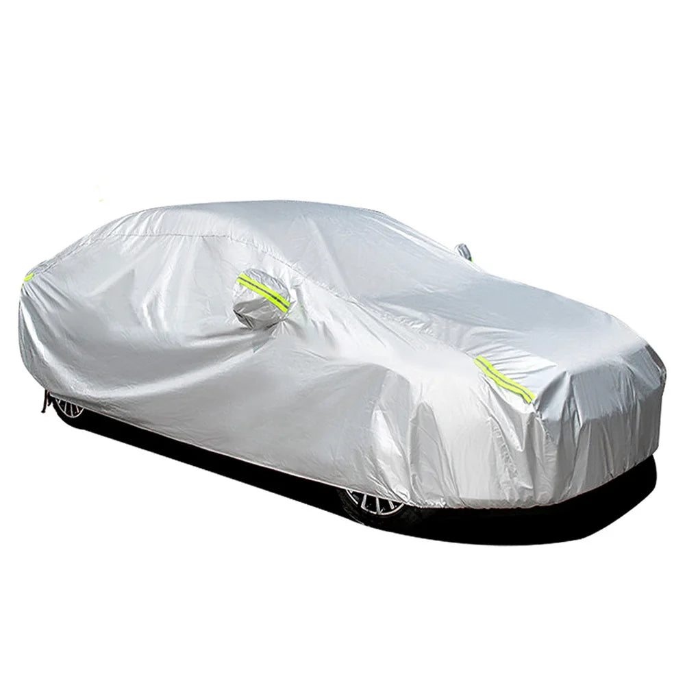 Car Cover Thickened Outdoor Sun Protection 190T | Full Exterior Snow Cover with Reflective Strip