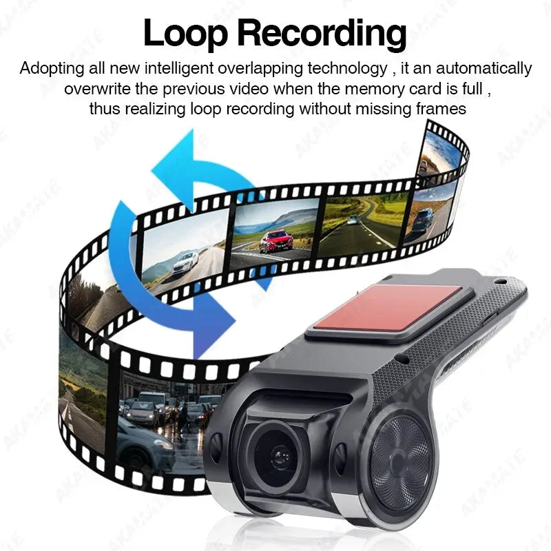 Grandnavi HD Car DVR Dash Cam ADAS | 720P USB Voice Alarm for Android Car Radio close-up view