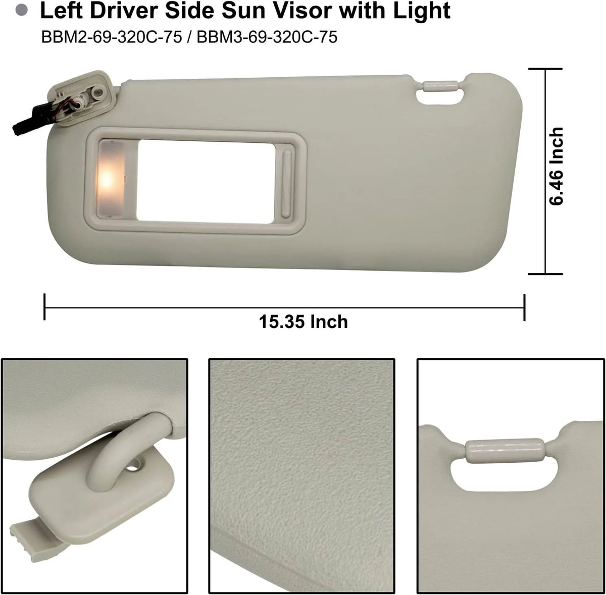 Car Sun Visor For Mazda 3 Mazda3 2010 2011 2012 2013 Left Driver Sun Shade Right Side Sunshade Panel Replacement BBM2 69 320C 75