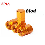 Aluminum Alloy Tire Valve Caps | 5 or 10 Pack Waterproof Dustproof Stem Covers close-up view