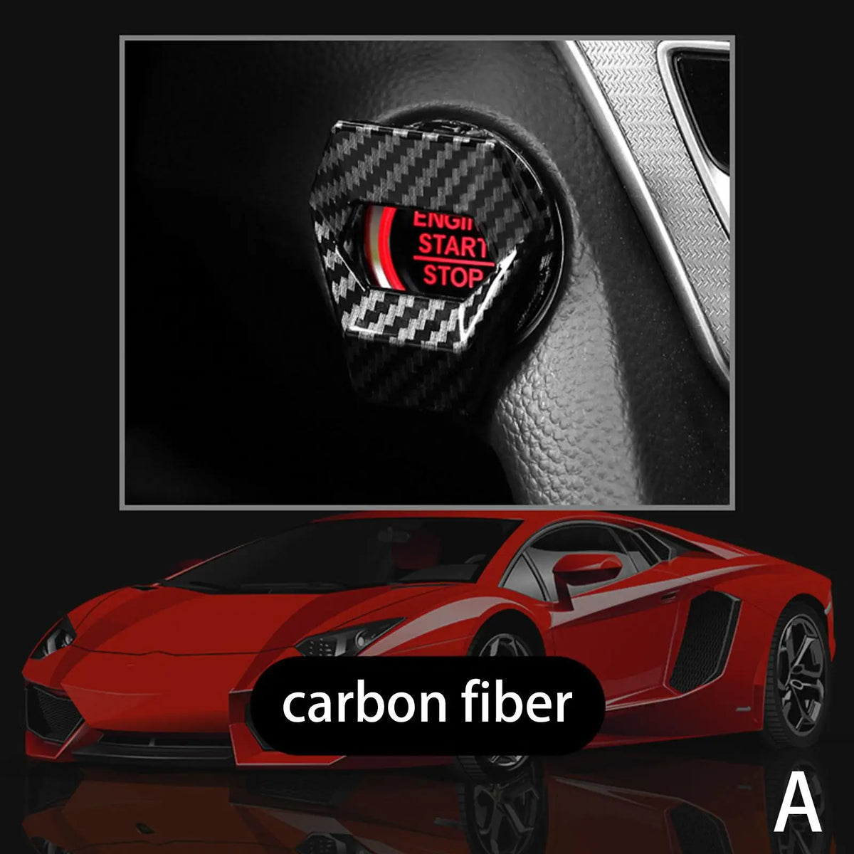 Car Engine Start Stop Switch Button Cover Decorative Auto Accessories Push Button Sticky Cover Car Interior Car-Styling