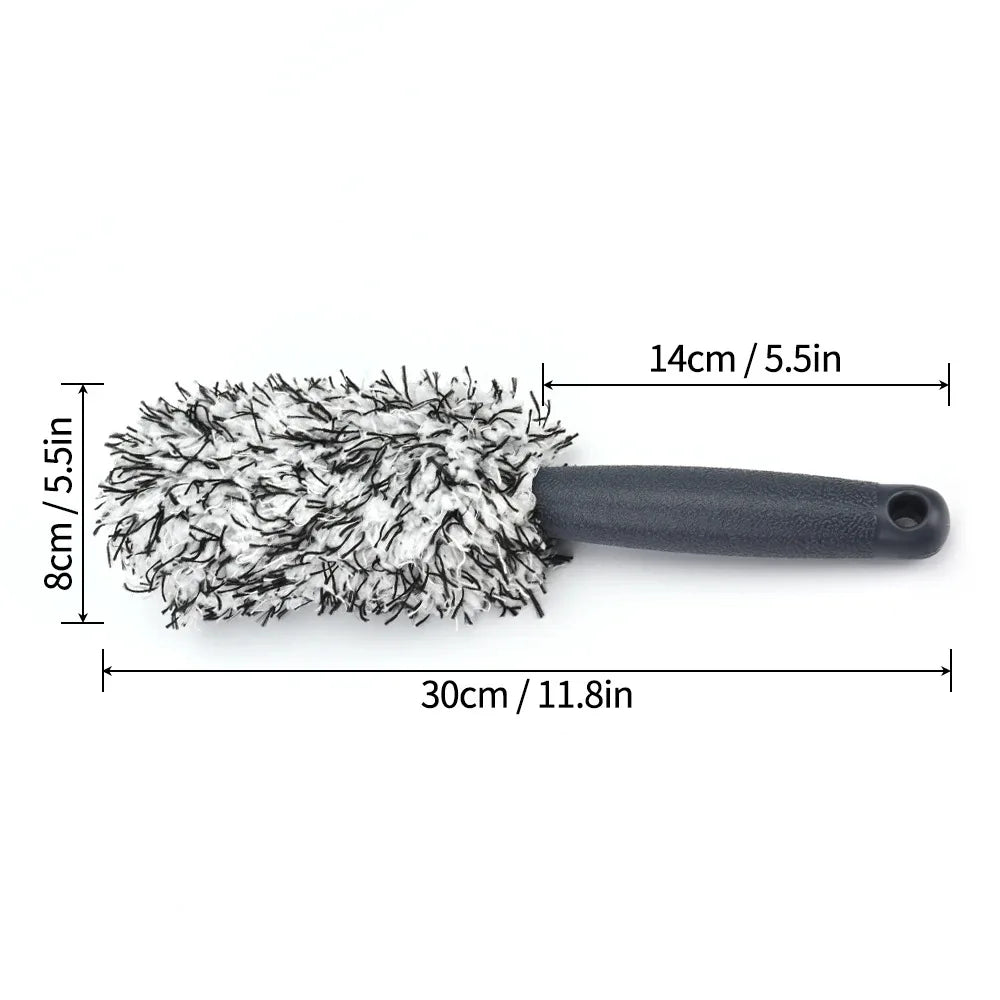 Car Wash Plush Wheel Brush for Rims and Spokes close-up view