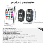 2/4pcs Wireless LED Strobe Lights Car Decor Atmosphere Light, 8 Colors Rechargeable L alternate view